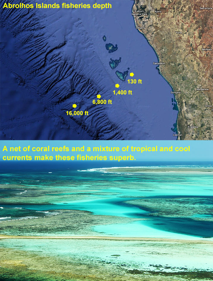 Abrolhos Islands fishing map