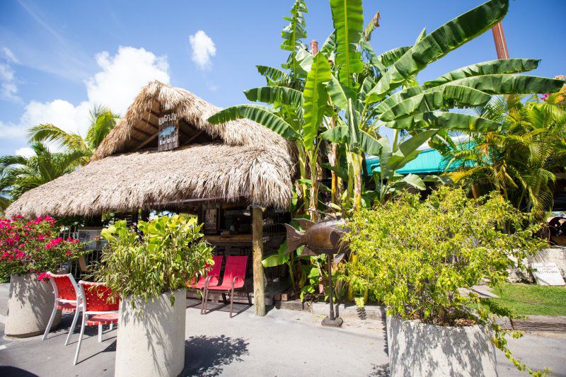 Hogfish Bar and Restaurant on Stock Island in the Florida Keys on a sunny day