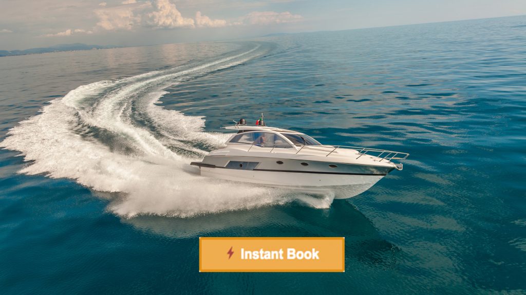 Boat speeding on the waves