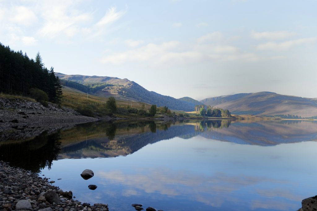A remote section of the River Spey in Scotland