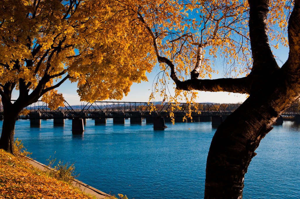 A beautiful view of Susquehanna River from Harrisburg riverfront