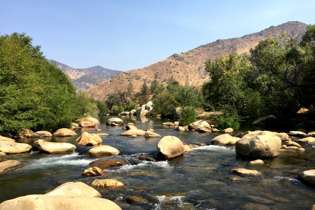 A rocky stretch of the Kern River in the Sierra Nevada Mountains, California.