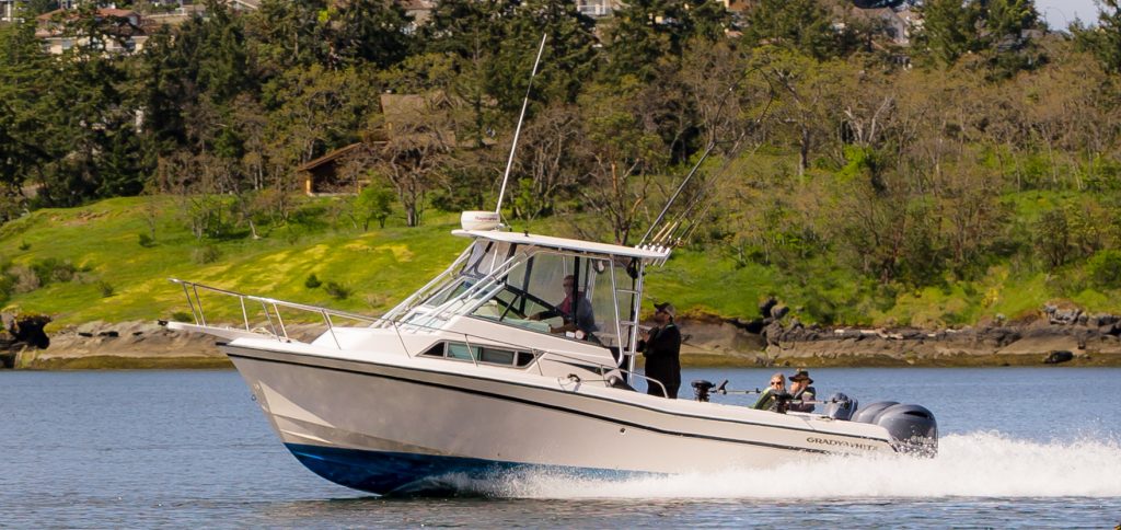 A charter boat on the water