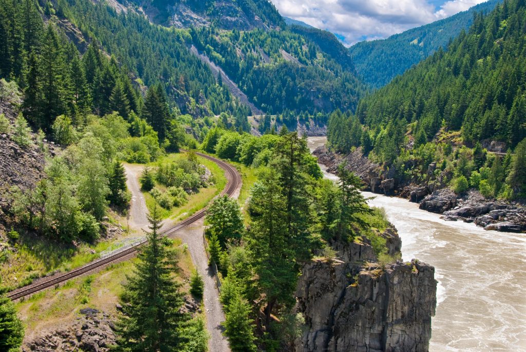 A view of steep gorges on the Middle Fraser River.