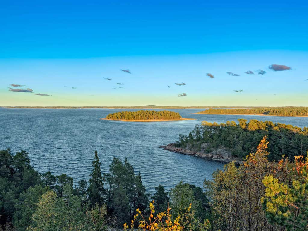 An aerial view of Aaland Islands in Finland