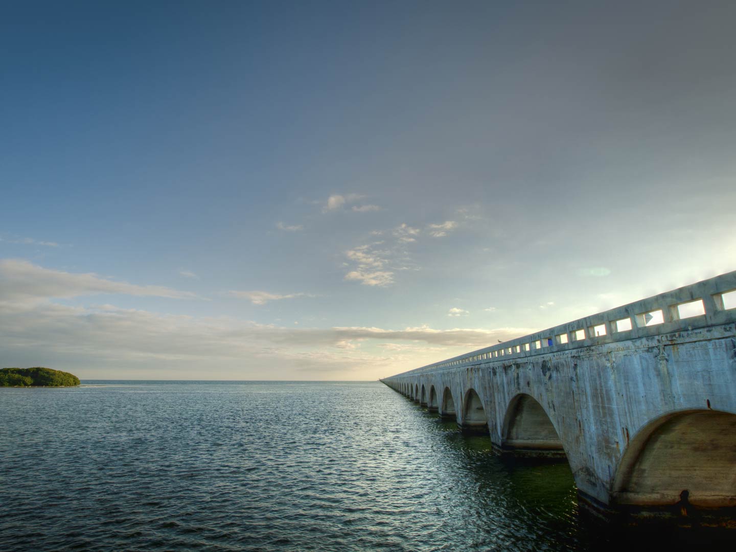 A view of the Seven Mile Bridge in the Florida Keys