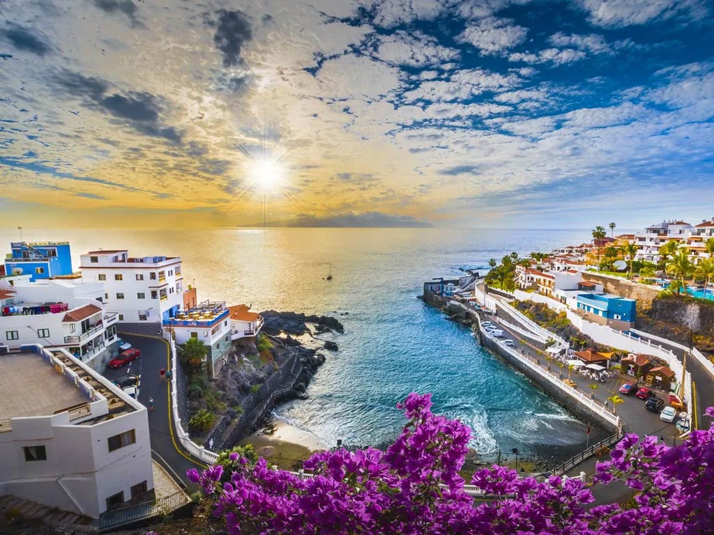 The sun rises over Tenerife on the Canary Islands