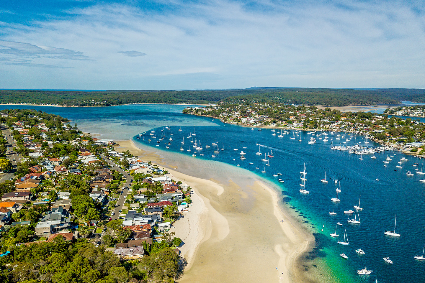 An aerial shot of Gunnamatta Bay, a popular fishing spot in southern Sydney