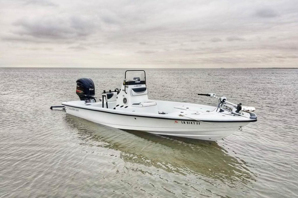 A charter boat ready to take anglers out on the water in Lake Charles.