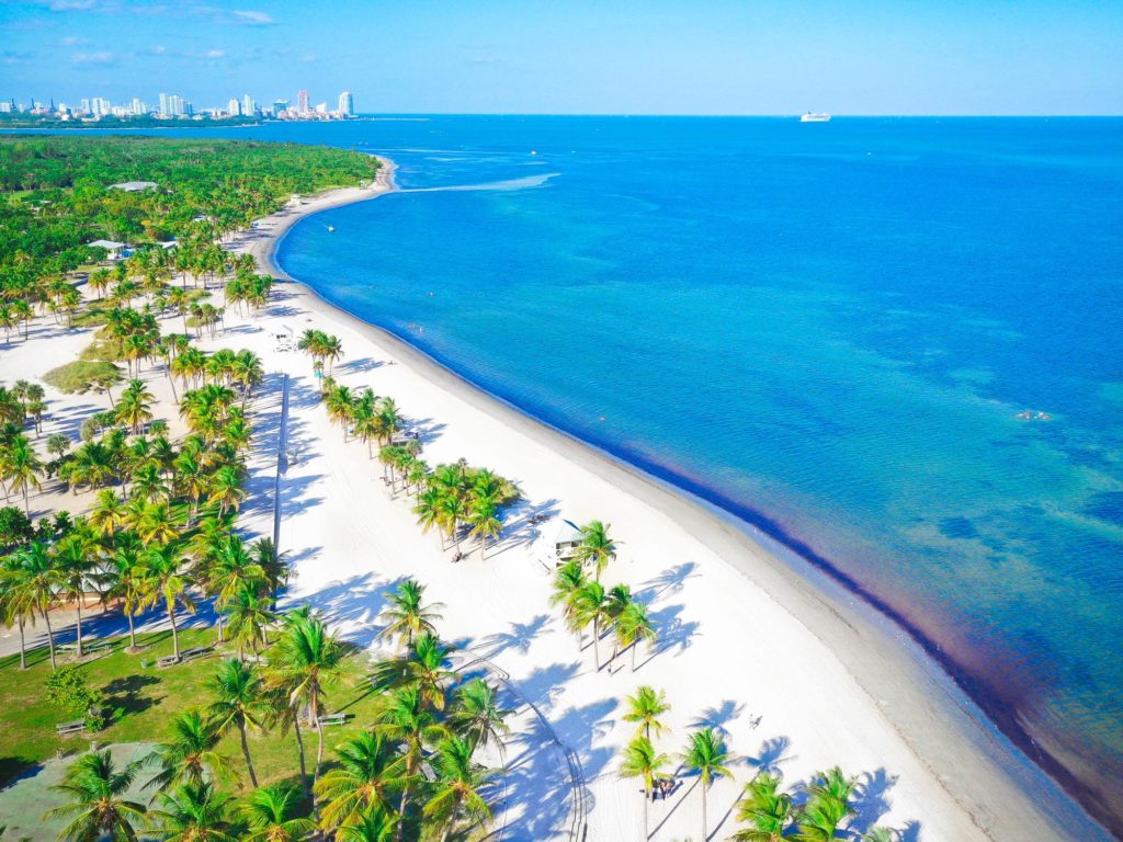 An aerial view of Key Biscayne