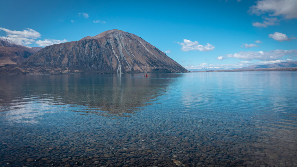 Panorama von Lake Ohau in Neuseeland.