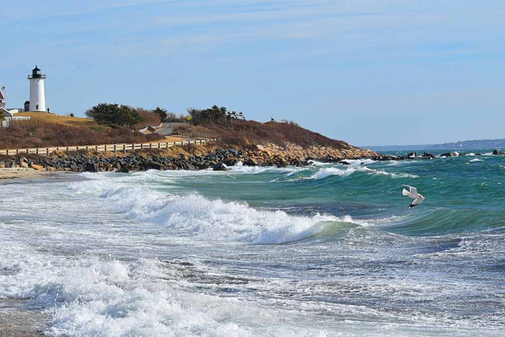 A view of Cape Cod from the beach