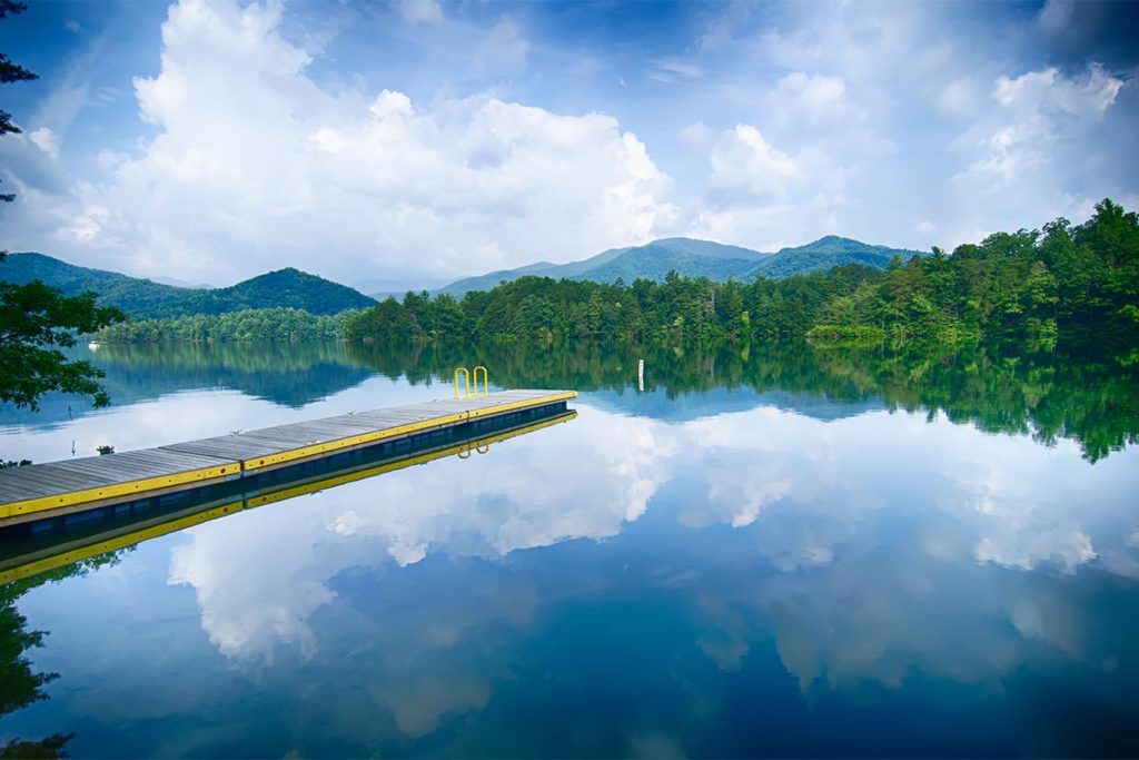 A view of a lake in the Smoky Mountains, North Carolina