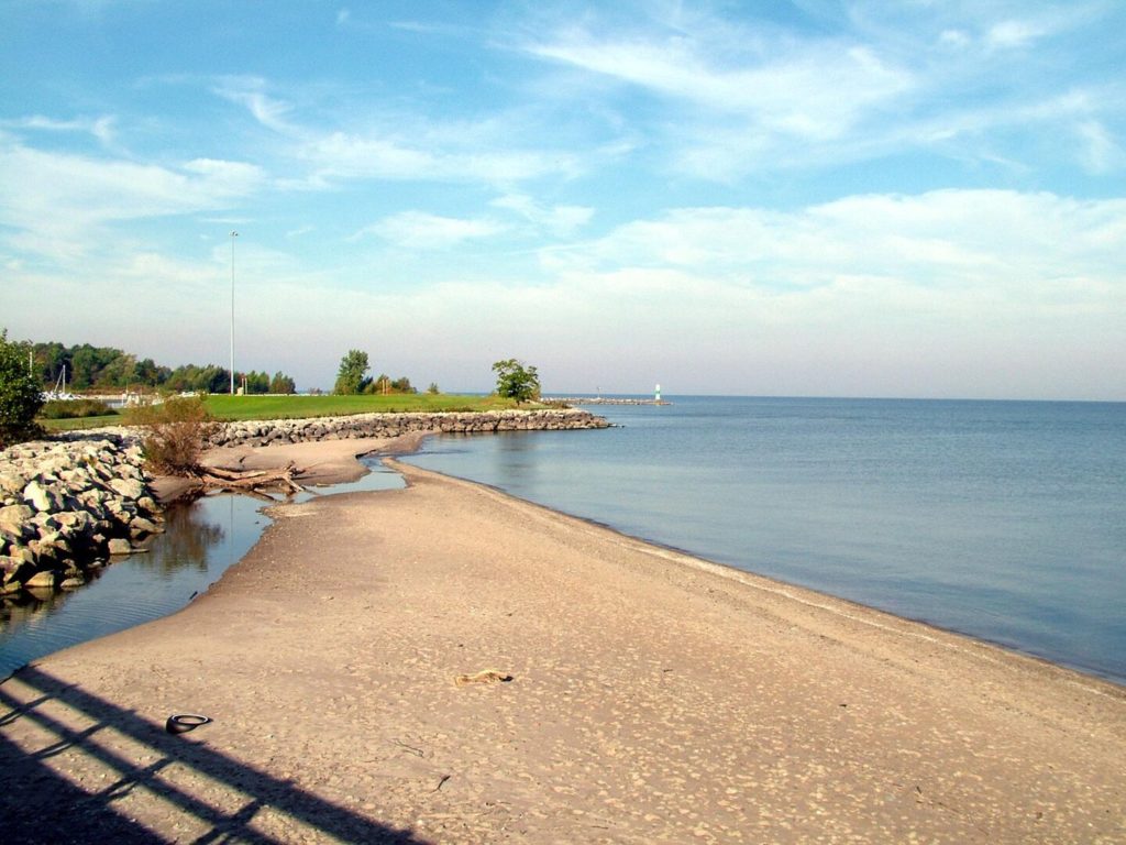 the shore of Lake Erie in Geneva-on-the-Lake, one of the best Memorial Day Fishing destinations in the US