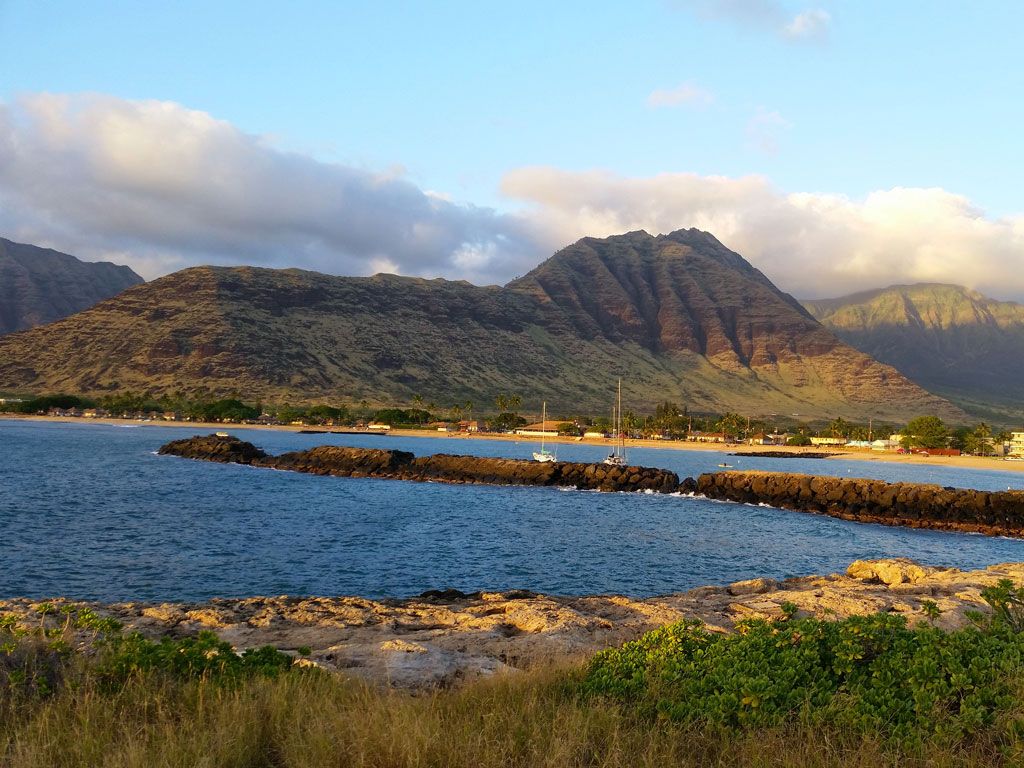 A view of Pokai Bay in Honolulu, Hawaii