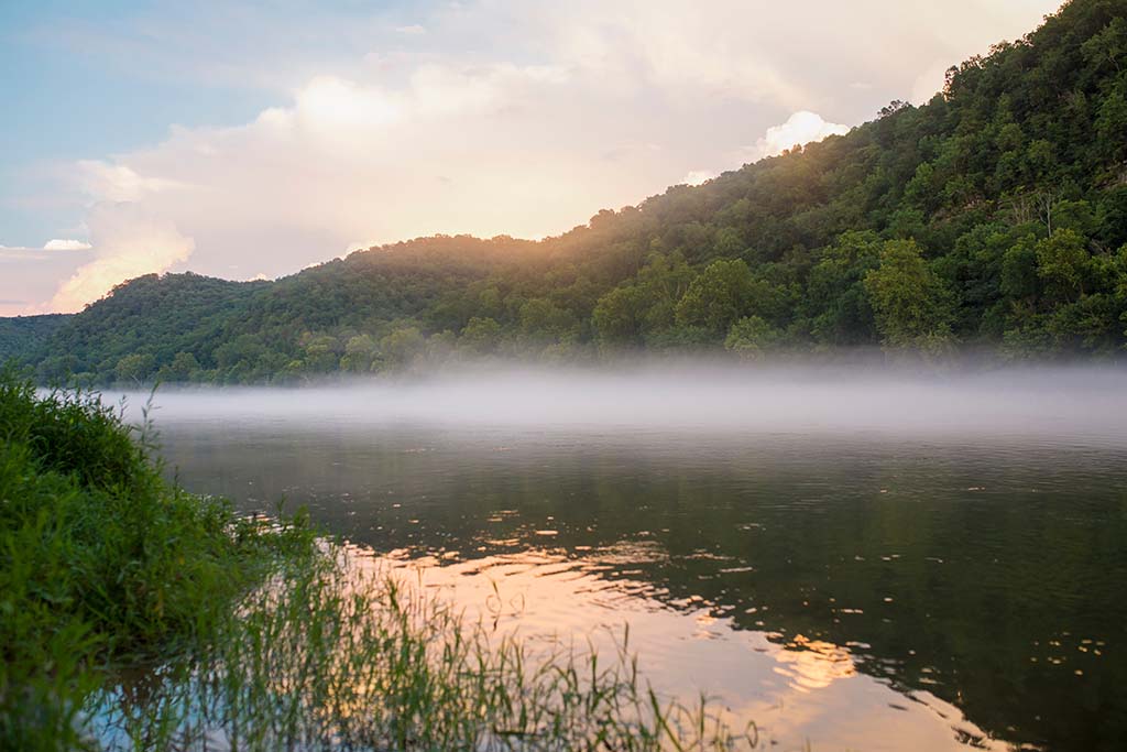 A view of the sunset on Arkansas's White River