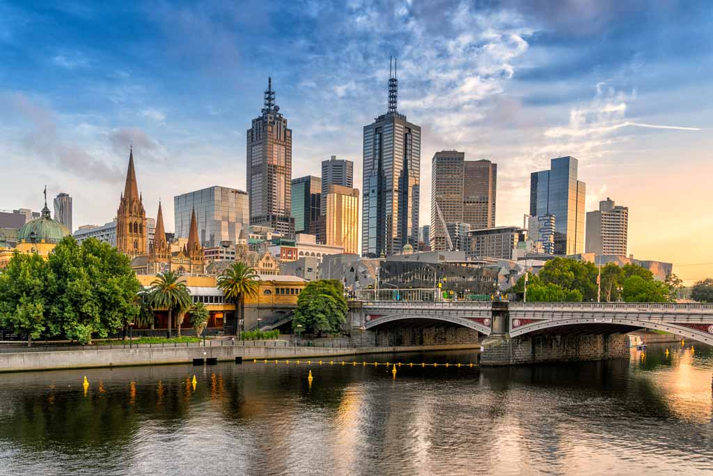 Melbourne skyline as viewed from the river