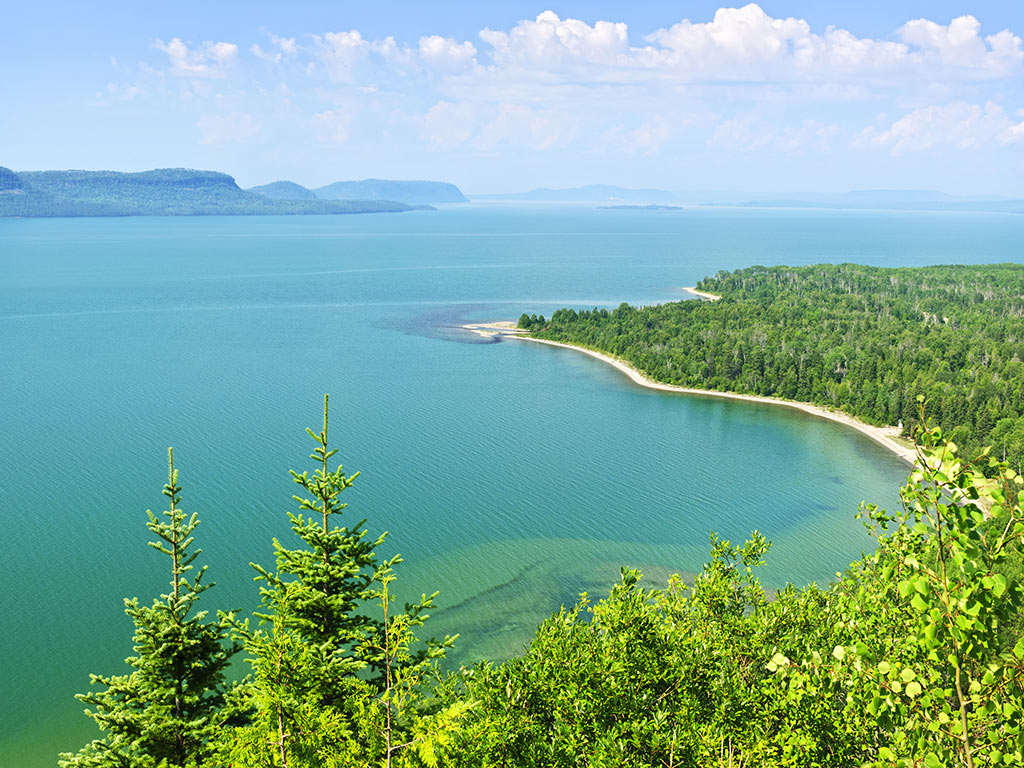 An aerial view of Lake Superior from the Canadian side.