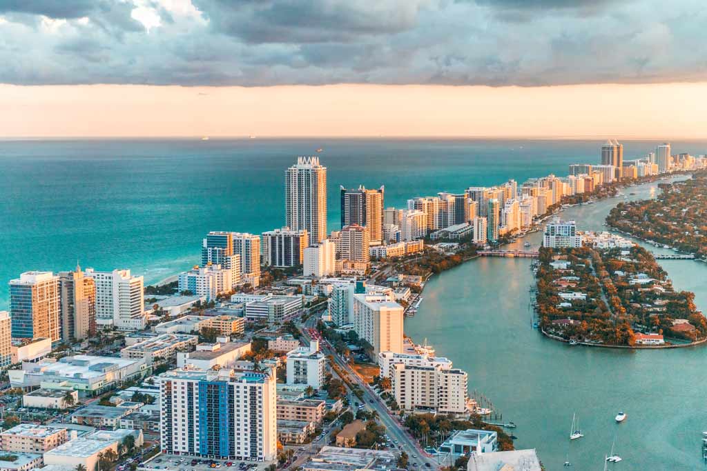 An aerial view of Vero Beach, Florida, one of the best places to fish for Snook