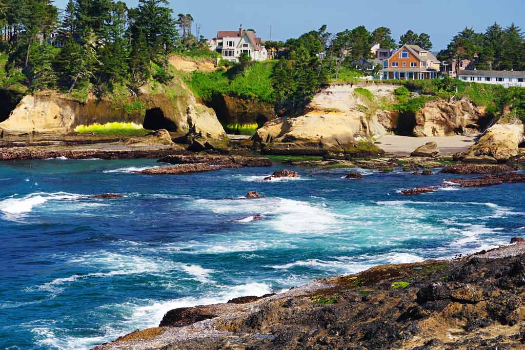 A view of Depoe Bay near Newport, Oregon