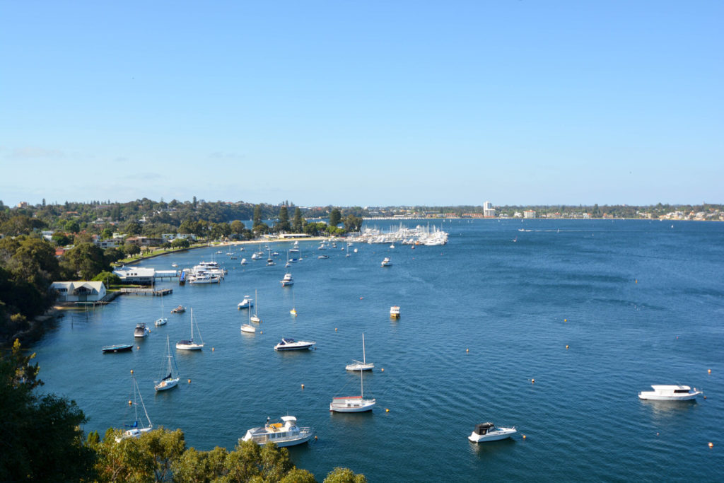 a view of Mosman Bay filled with boats, Mosman Park in Perth, WA