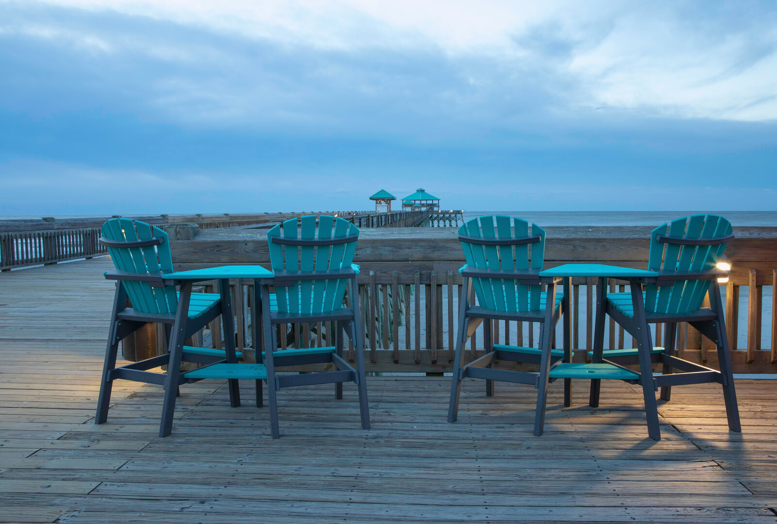an empty fishing pier at Folley Beach, South Carolina