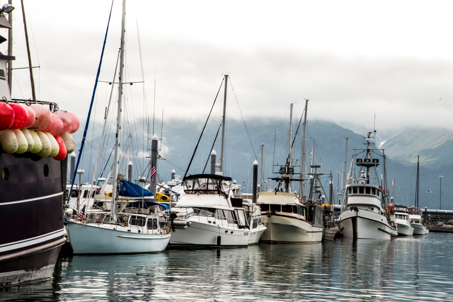 fishing boats at the marina in Seward Bay, Alaska