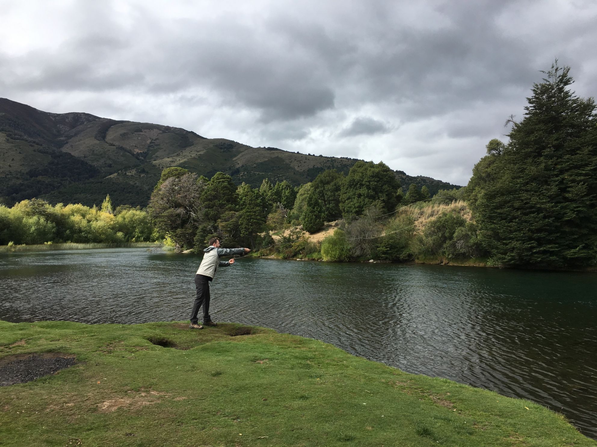 Fly fisher in Argentina on river