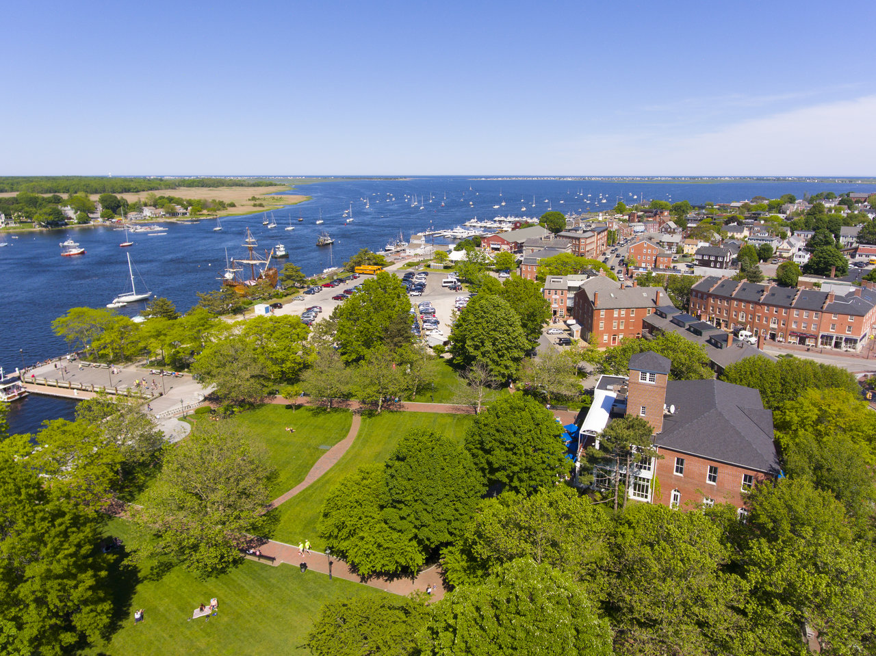 an aerial view of Newburyport in Massachusetts