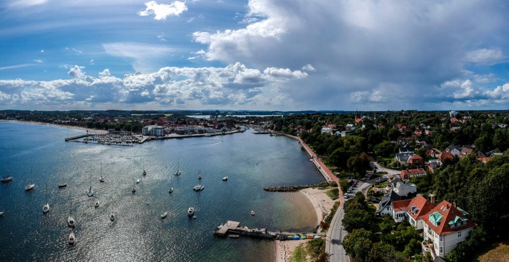Luftansicht von Eckernf&ouml;rde in Schleswig-Holstein.